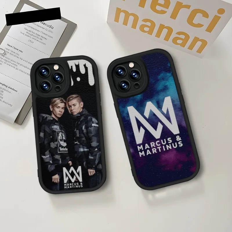 Marcus And Martinus Phone Case Black For IPhone 14 11 13 12 Pro Max Mini Xs X Xr 7 8 Plus SE2020 Leather Soft Texture Coque