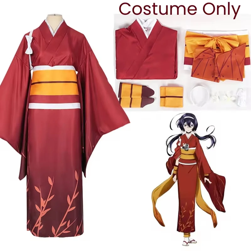 Izumi Kyouka Anime Cosplay Kostüm Izumi Kyouka Kimono Full Set Perücke für Halloween Karneval Party Outfit Requisiten für Frauen Mädchen