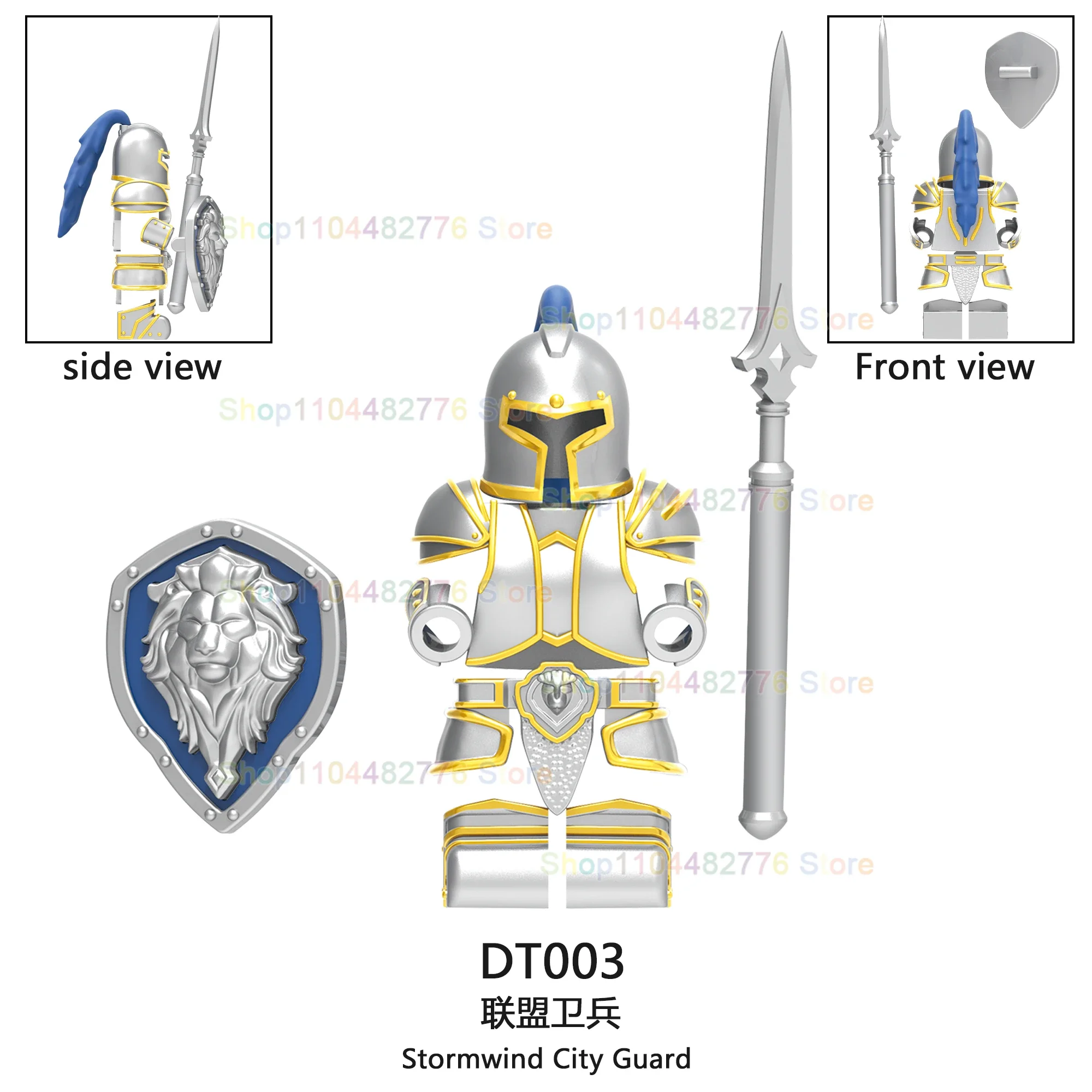 DT8902 figurines d'action chevalier médiéval blocs de construction Stormwind jeux de garde de ville armes accessoires jouets pour enfants cadeaux