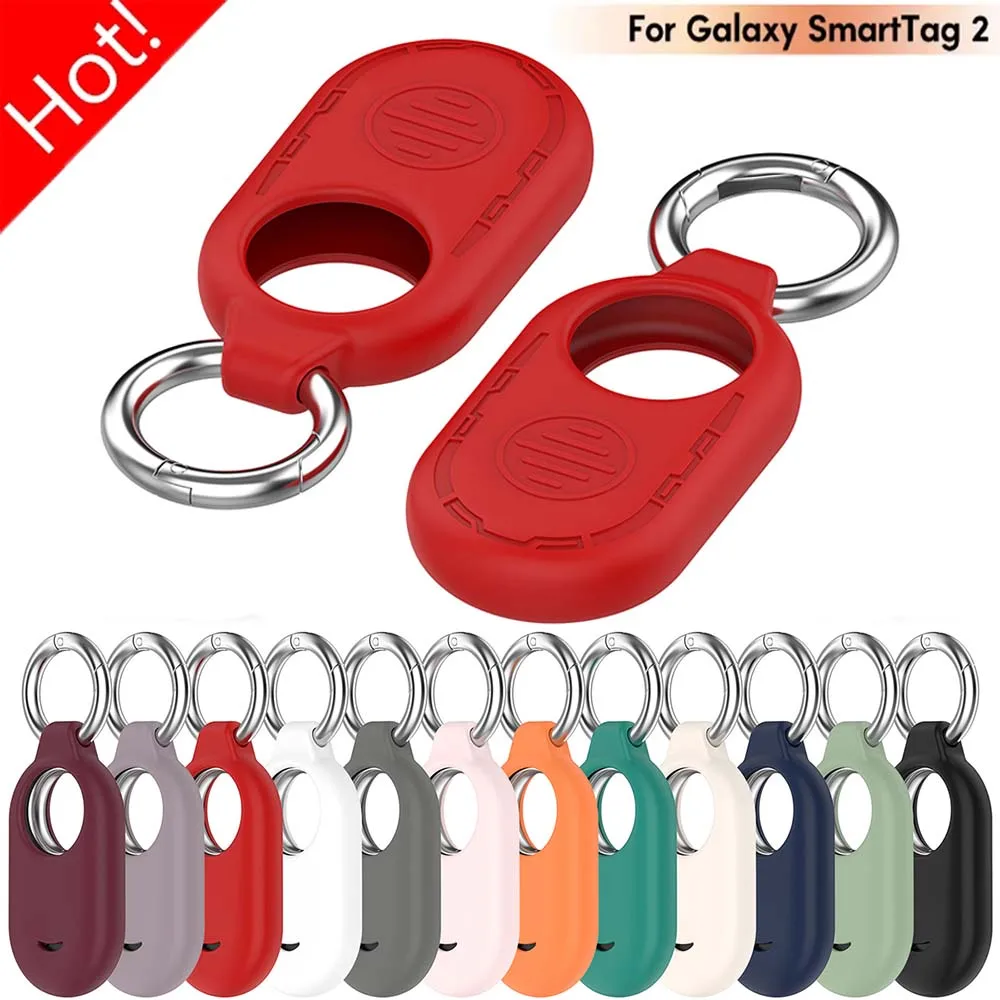 

NEW For Samsung Galaxy SmartTag 2 Locator Case Keychain Antilost Cover Sleeve Protective Case For Smart Tag 2 Soft Silicone Case