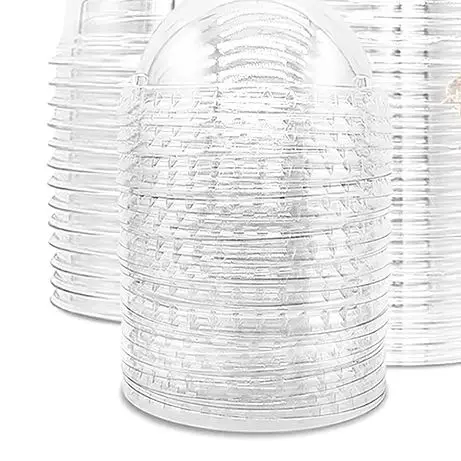 

100pcs Fruit Juice Milk Tea Drink Ice Cream Dessert Cups With Lid Cold Beverage Disposable Clear Plastic Iced Coffee Cups