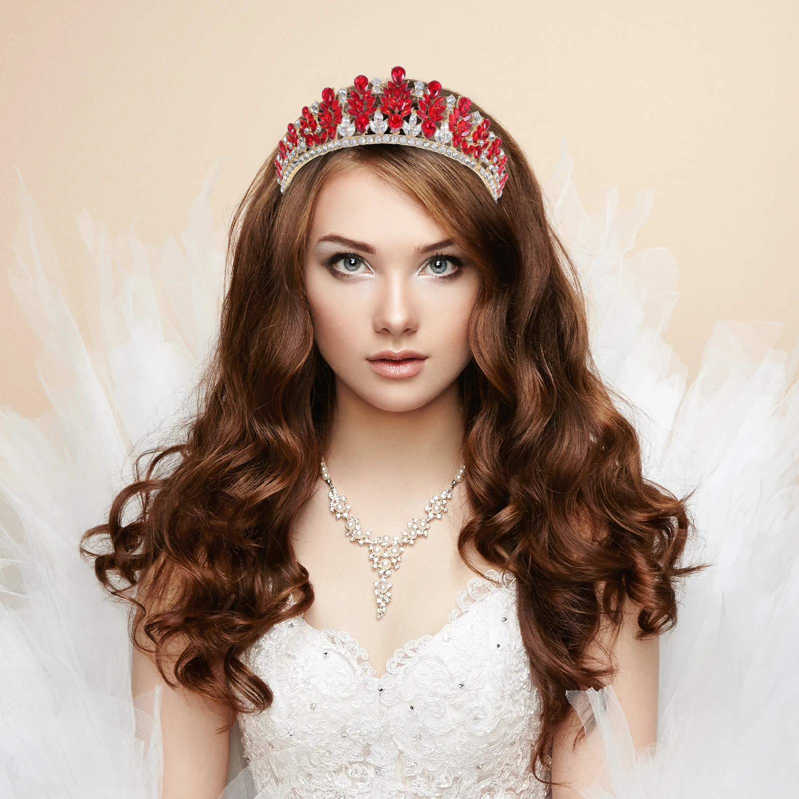 

Elegant Vintage Baroque Rhinestone Tiara Crystal Wedding Bridal Crown Headpiece For Women Lightweight Comfortable Bridesmaid