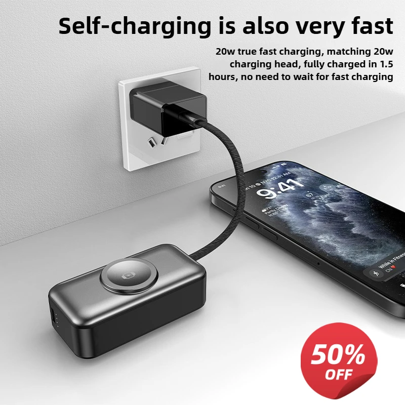 

Magnetic Portable Power Bank for Smart Watch Earphone Capsule Lightweight Charger