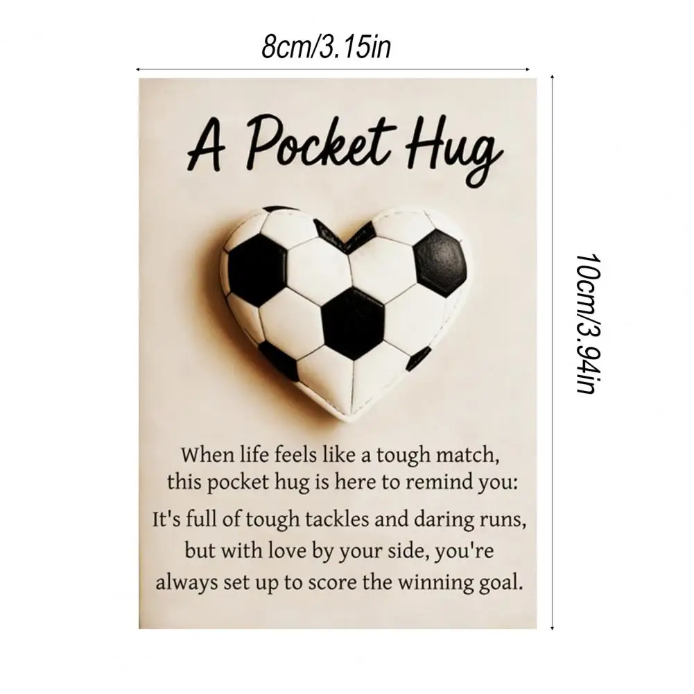 كرة القدم جيب عناق كرة القدم زخرفة مع بطاقة ملهمة دعم عاطفي جيب صغير عناق الهدايا لعشاق الرياضة