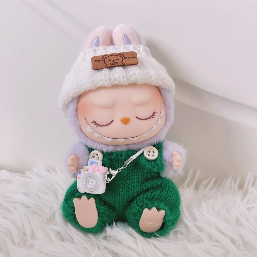 Für 17 cm Plüsch Labubu II Puppen Mini Mode OOTD Nette Overall Kleid set Kleidung Outfit Puppen Zubehör Kleidung Geschenk