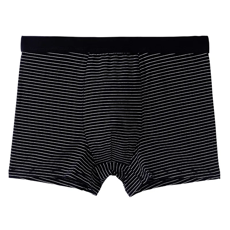 

9XL Plus Size Cotton Boxer Shorts Men's Striped Mid Waist Underpants Male Boxers Homme U Convex Underwear Casual Loose Panties