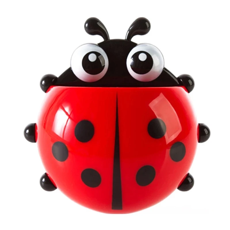 Ladybug Animal Insect Toothbrush Holder Bathroom Cartoon Toothbrush Toothpaste Wall Suction Holder Rack Container Organizer