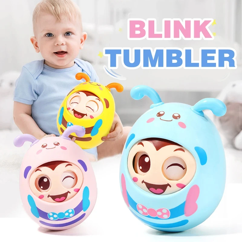 Baby 0-12 Months Toys Baby Tumbler Rattle Bell Teether Toy Blink Eyes Mobile Newborns Gift Infant Babies Interactive Toys