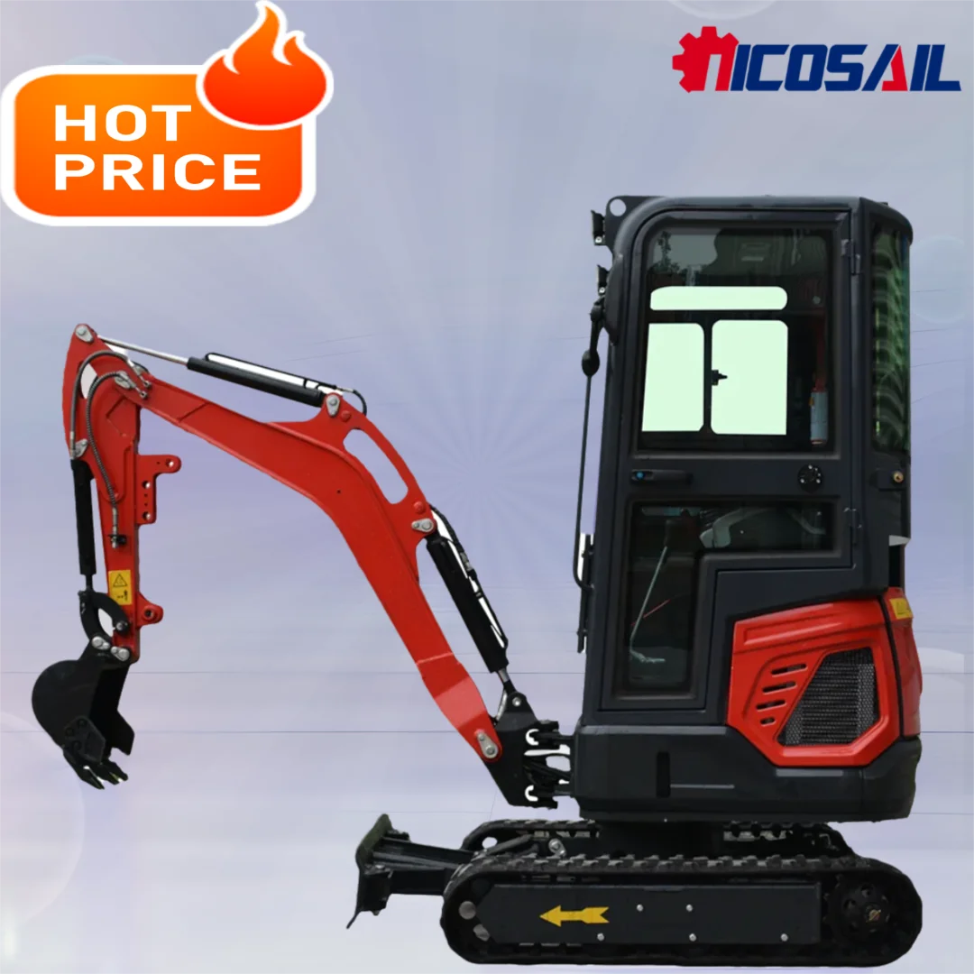 

New 1.8-ton hydraulic excavator with enclosed cab Chinese mini excavator 1.8-ton 2-ton excavator for sale