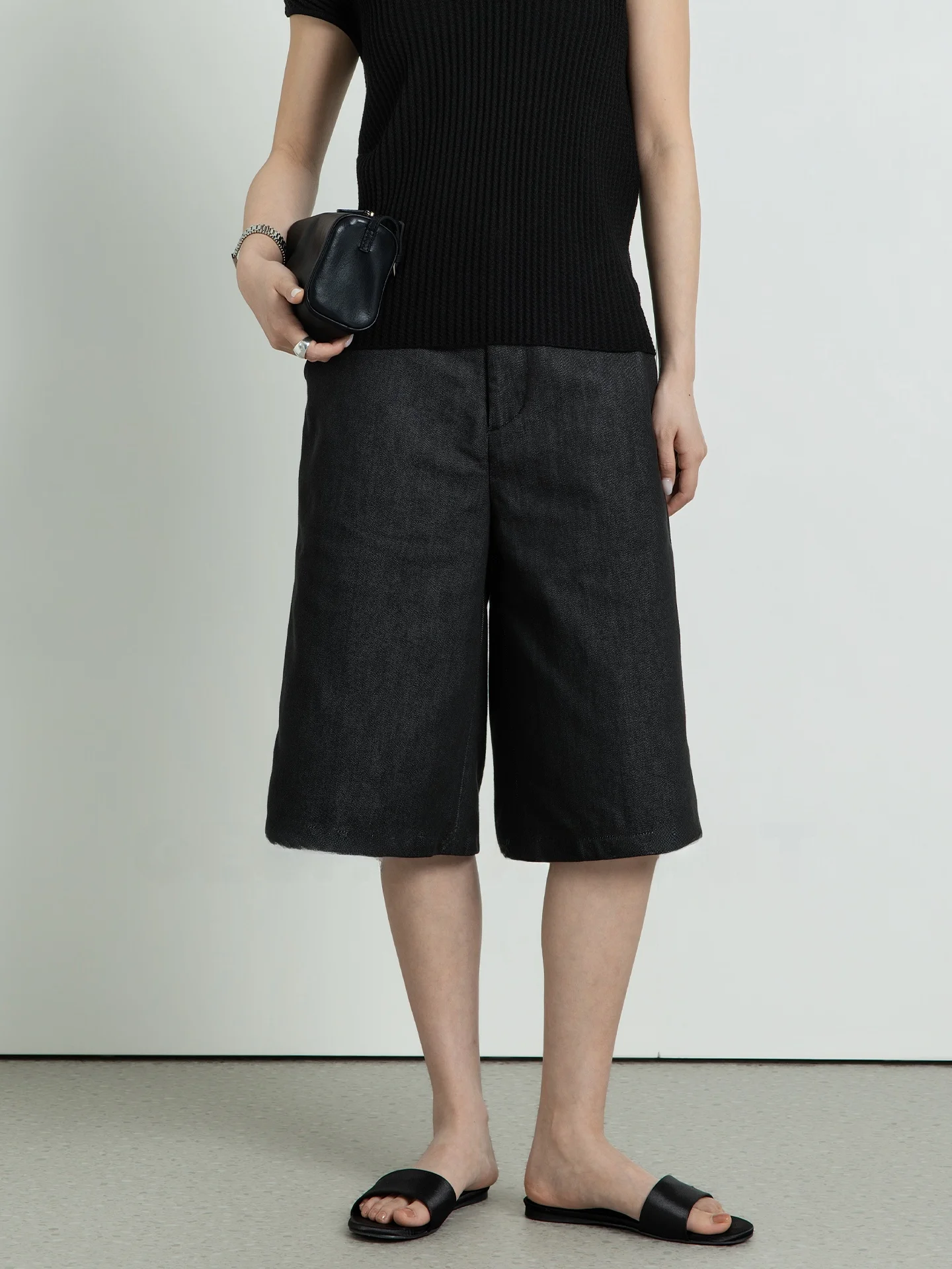 

Summer Thin Casual Wide Leg Jeans Shorts Women's Loose Fit High Waist Straight Cut Cotton Breathable Comfortable Versatile ...