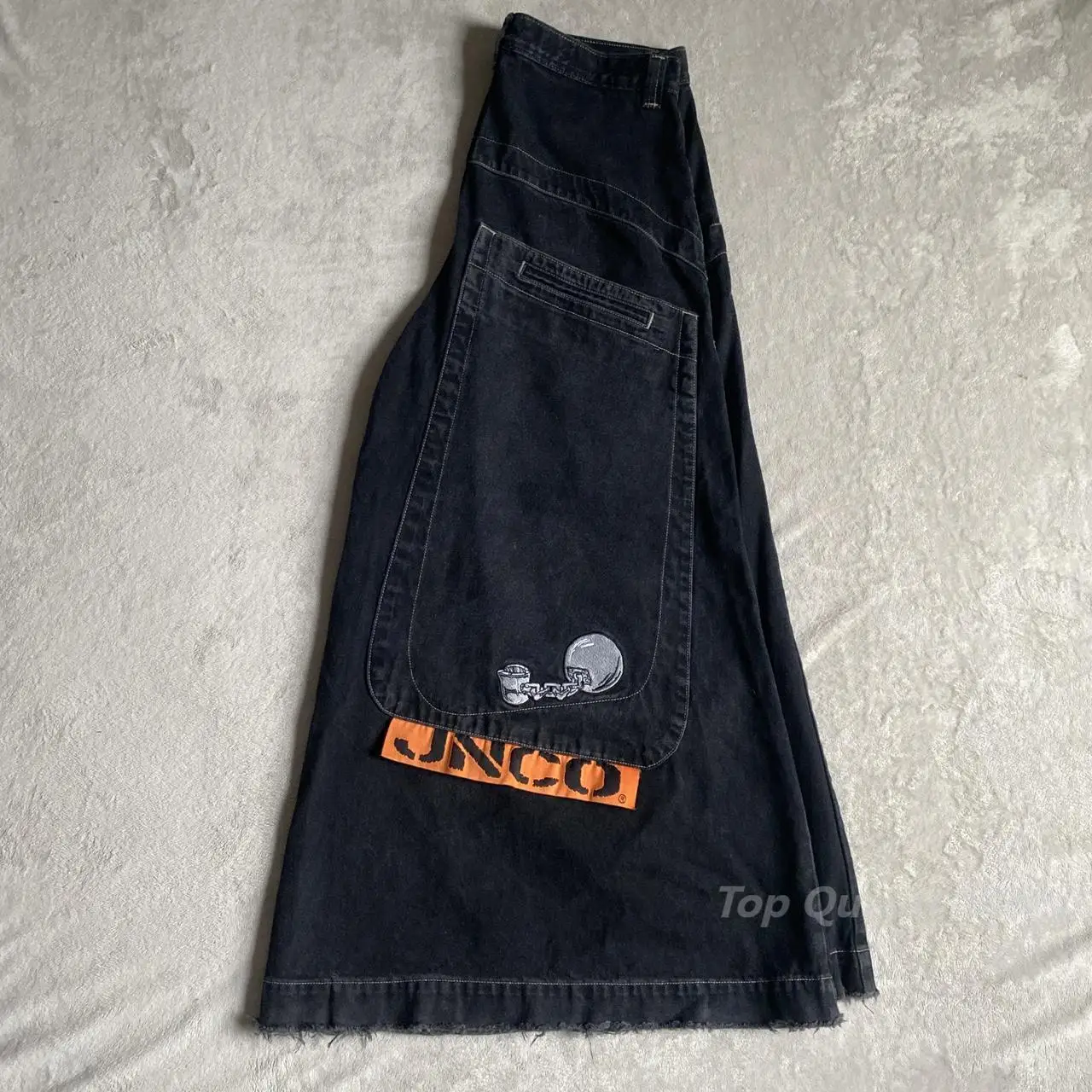 Harajuku Hip Hop Retro Jeans JNCO ricamati Y2k stile Denim pantaloni da uomo Streetwear Casual larghi nuovi pantaloni a gamba larga a vita alta