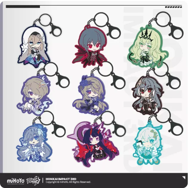 Anime Game MIHoYo Honkai Impact 3 Q Version of Soft Glue Pendant Keychain VALKYRIES Griseo VILL-V Cartoon Character Ornament