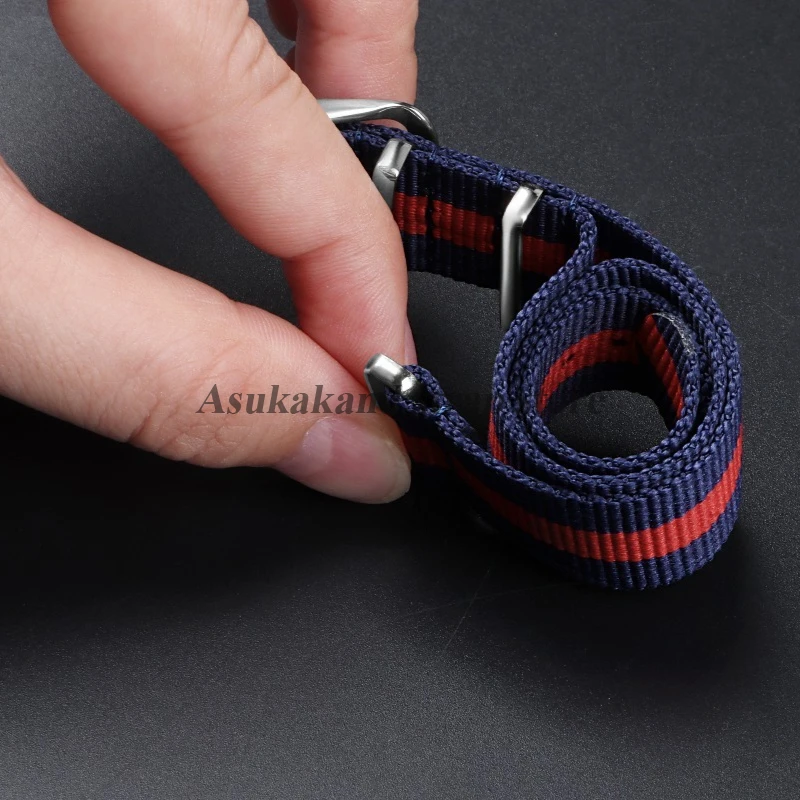 12mm 14mm 16mm 18mm 20mm 22mm 24mm Nylon Canvas Uhrenarmband Universal Herren Uhrenarmband One Piece Loop Armband Damen Herren Armband – Detail 4