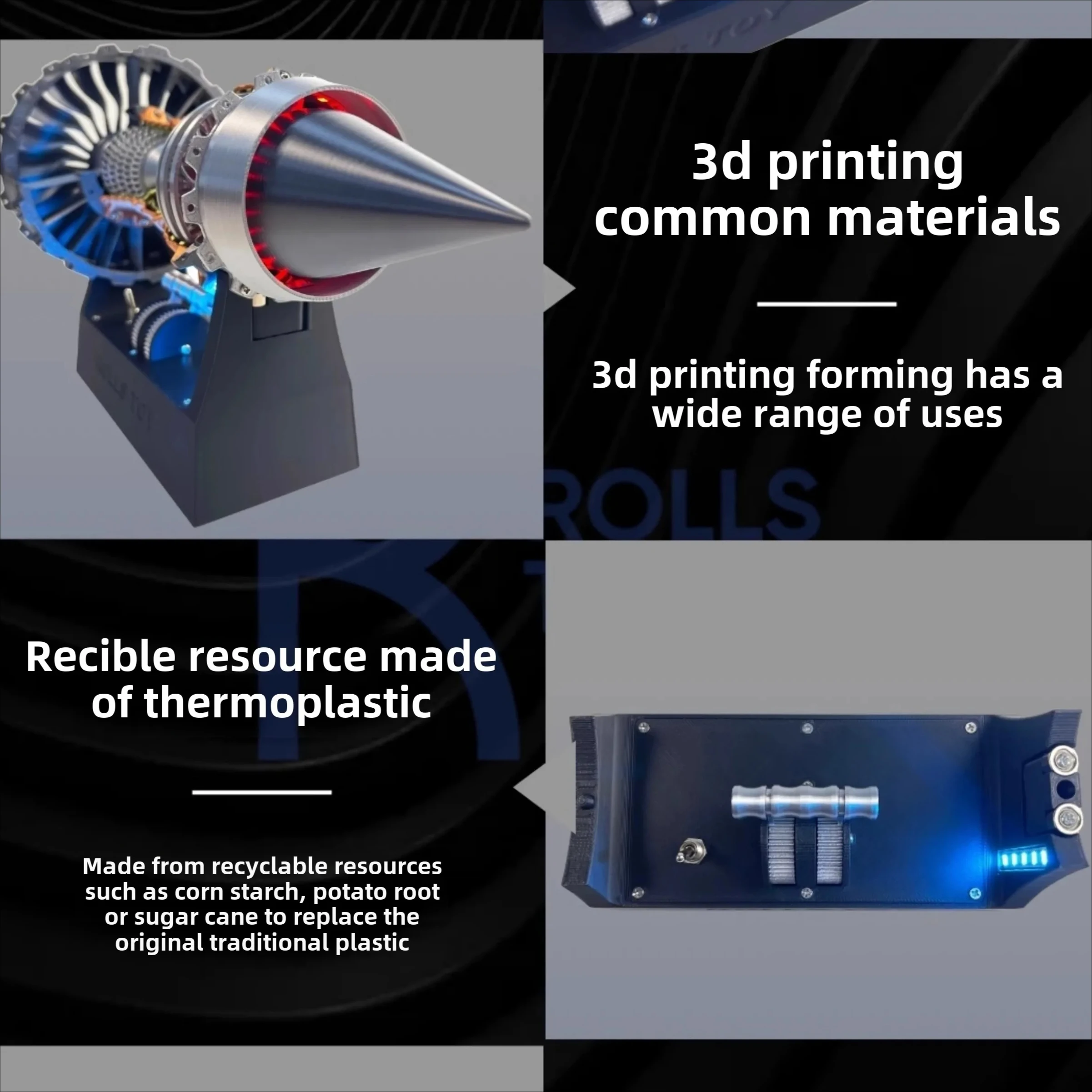 

TR900 Turbofan Engine Model Aircraft Engine Assembly Kit Turbojet Engine Model Blocks Kits Gift Mechanical Science Education Toy