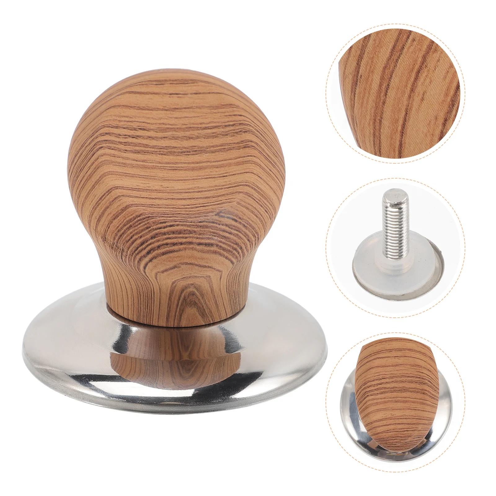 

2Pcs Pot Lid Knob Wood Universal Handle Replacement Heat Resistant Easy Install Lid Grip for Pots Frying Pan Saucepans