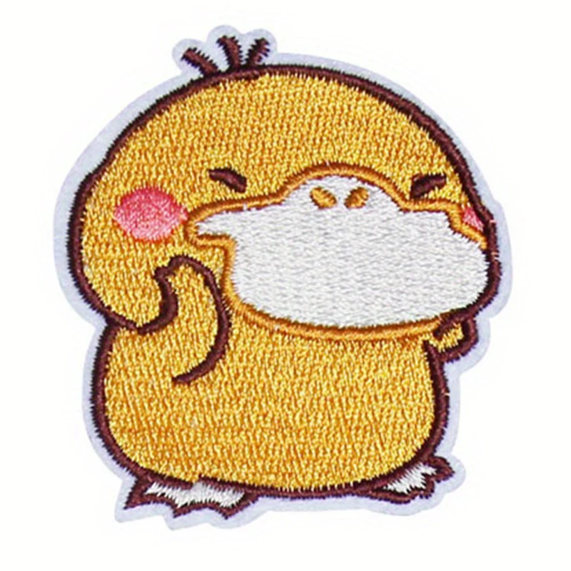 Patch de canard mignon de jeu d\'anime pour des vêtements, badges d\'animaux de bande dessinée, fer sur des patchs, tissu de couture, autocollant de