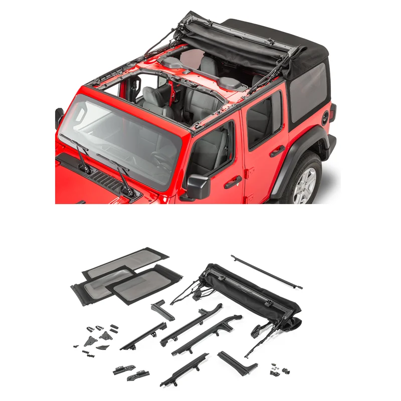 

4x4 внедорожник новый продукт высокое качество мягкая верхняя крышка наборы для Jeep Wrangler JL 4 двери 2018 + внешние аксессуары