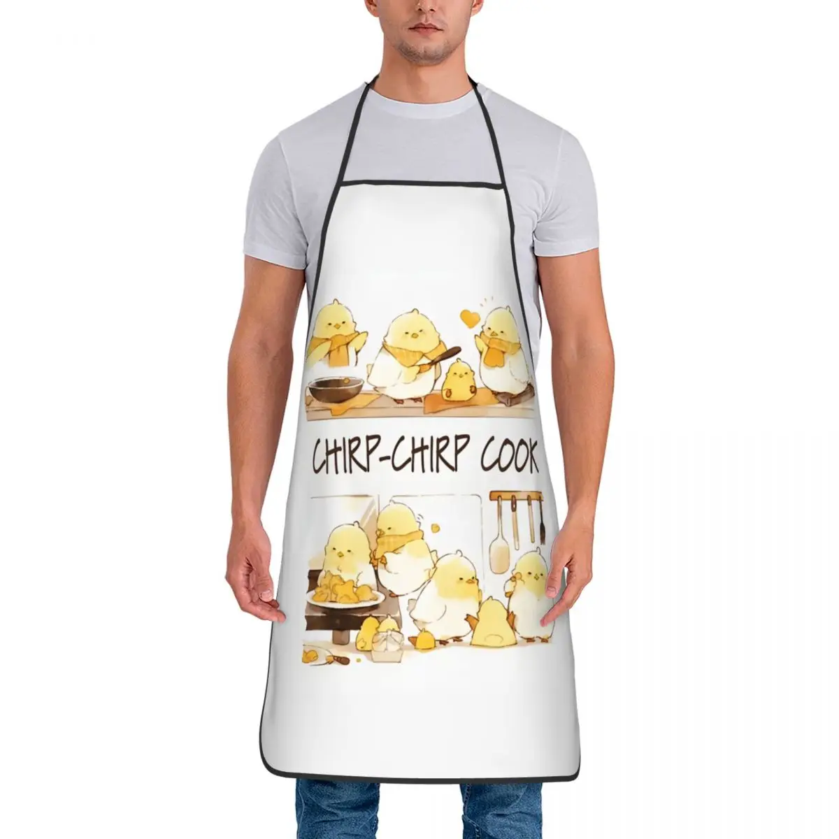 Custom Bib Kawaii Little Chicks Cooking - Chirp-Chirp Cook Apron for Men Women Adult Chef Cooking Kitchen Cute Cooking Tablier