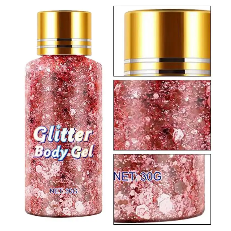 Corpo glitter gel fácil aplicar e remover brilho gel sombra maquiagem robusta para rosto cabelo unhas cosméticos festival glitter maquiagem