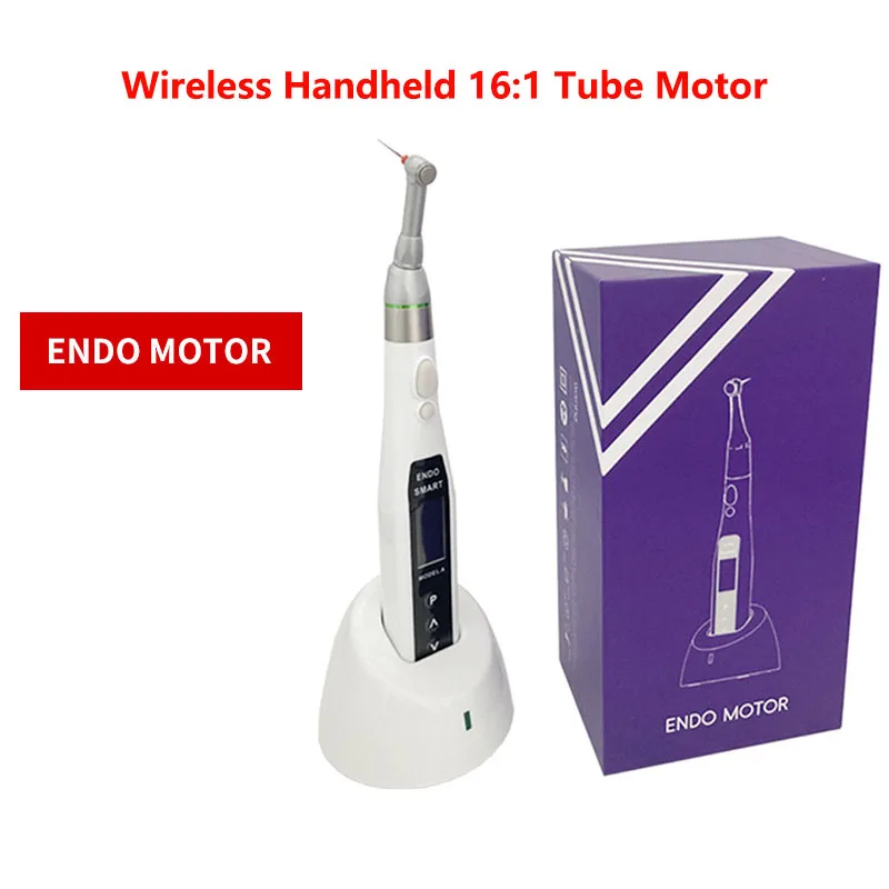 

16:1 Wireless Endo Motor 9-Mode Root Canal Handpiece Dental Gear Reduction Equipment for Endodontic Therapy