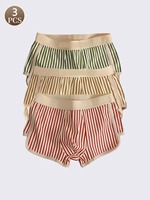 3PCS Men's boxter  seamless and comfortable mid waist fashionable sporty breathable and flat angle underwear for men