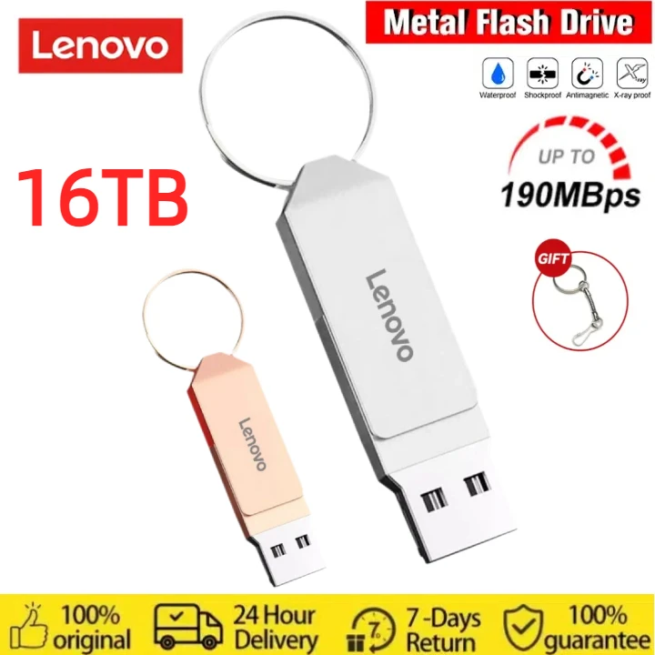 Lenovo 16TB USB 3.0 Flash Drive 8TB Tipo-C U Disk 4TB Pen Drive de alta velocidade U Flash Drive Portátil SSD 1TB 2TB para Laptop Computador