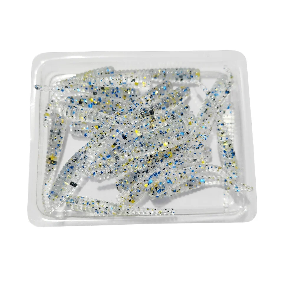 MUKUN Neuer Weichköder 30 Stück Silikonköder 35mm 0,3g Gerader Schwanz Pin Swimbait Wobblers Wurm Bass Karpfen Rockfishing Angelzubehör – Detail 13