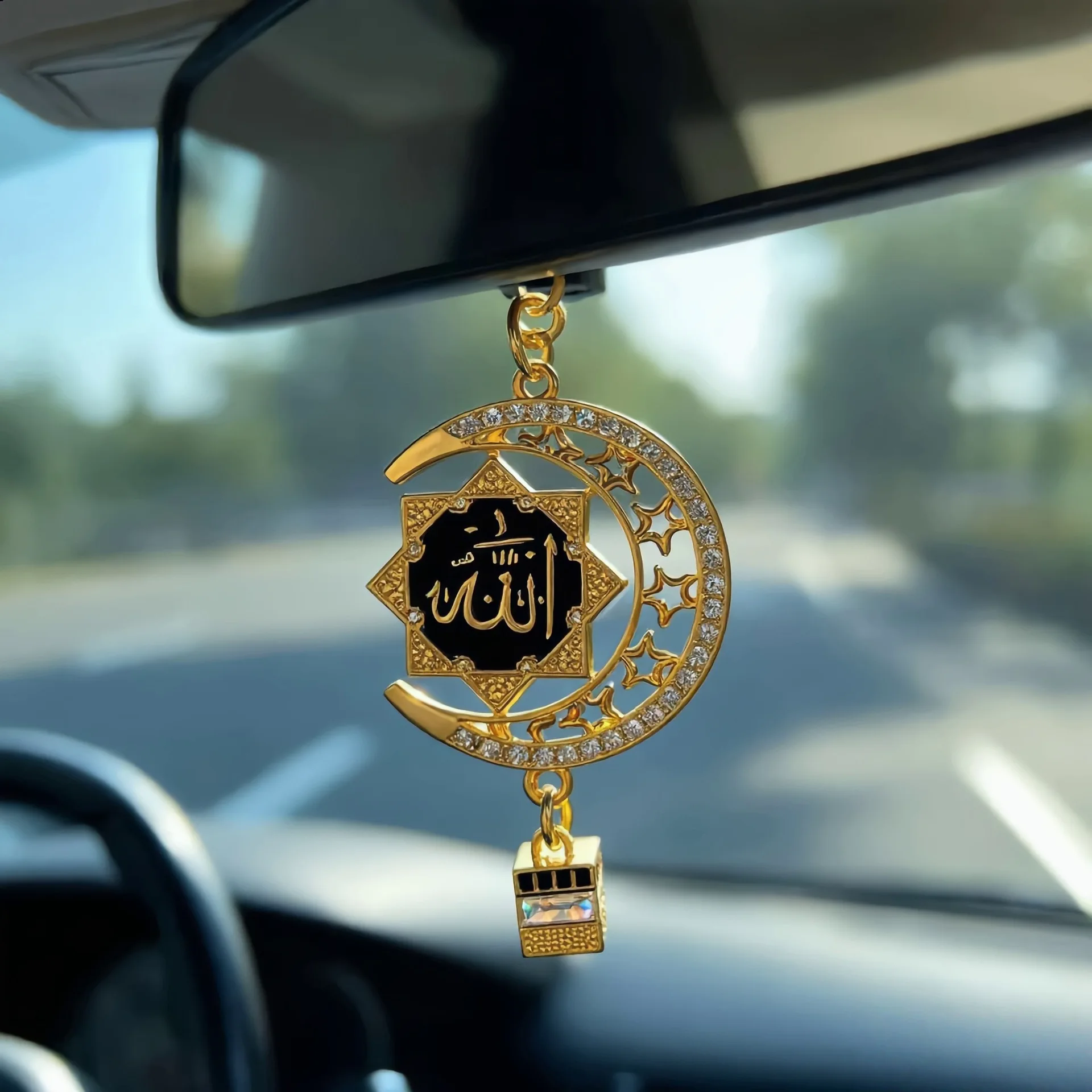 Hiasan Gantung Kereta Islam Ramadan Aloi Loket Dalaman Kenderaan Aksesori berasaskan Iman Elegan