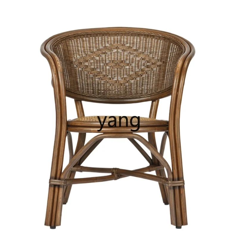 

xyy full rattan chair backrest leisure home balcony single rattan vintage office chair