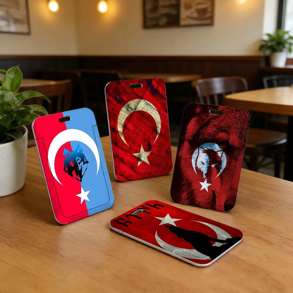 

Чехол-держатель для карт с флагом Турции и изображением турецкого волка, на шейном шнурке, для студенческого удостоверения, рабочего пропуска, транспортной карты, членской карты