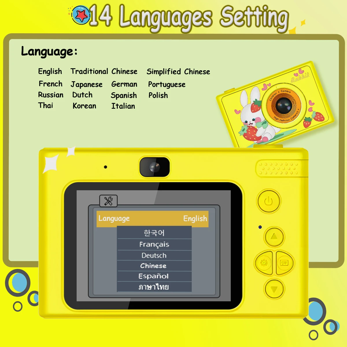 Aparat dla dzieci 1080P HD Cyfrowa kamera wideo dla maluchów 2,4-calowy aparat dla dzieci z silikonowymi etui Zabawki na prezenty świąteczne i urodzinowe