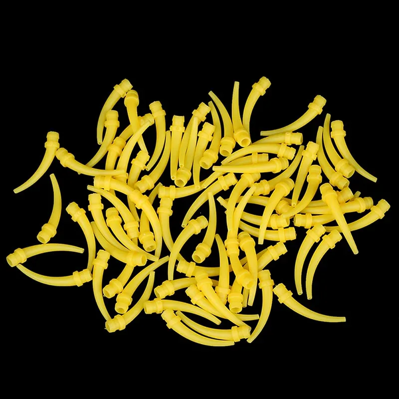 50/100 個歯科混合チップ使い捨てノズルチューブヘッド印象材シリコーンゴム搬送歯科ラボ製品