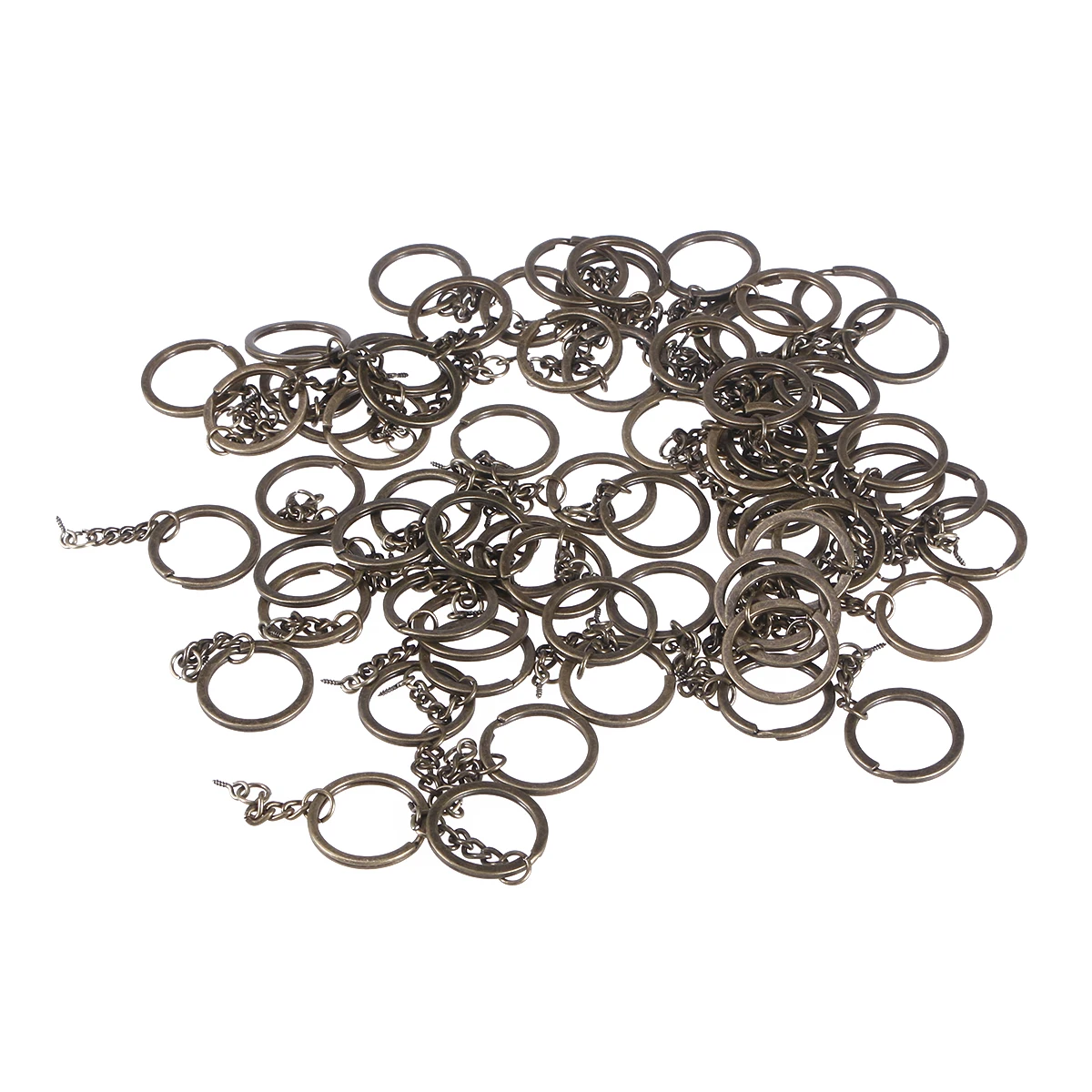

100pcs Keychain Split Ring Metal Bulk Keys Attachment Connector Premium Material Creative Design Practical Use Decor Key Bag