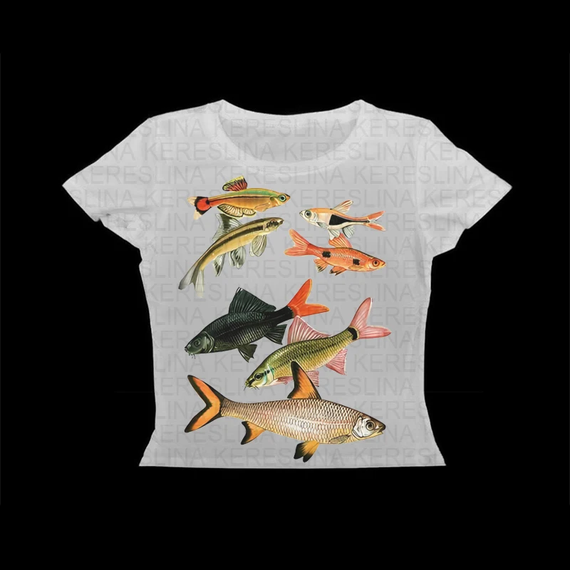 صيف جديد Y2k نمط الملابس النسائية فاسق جماليات القوطية الفتيات تي شيرت ريترو ريترو مثير الساخن مكشوف السرة سترة علوية #3