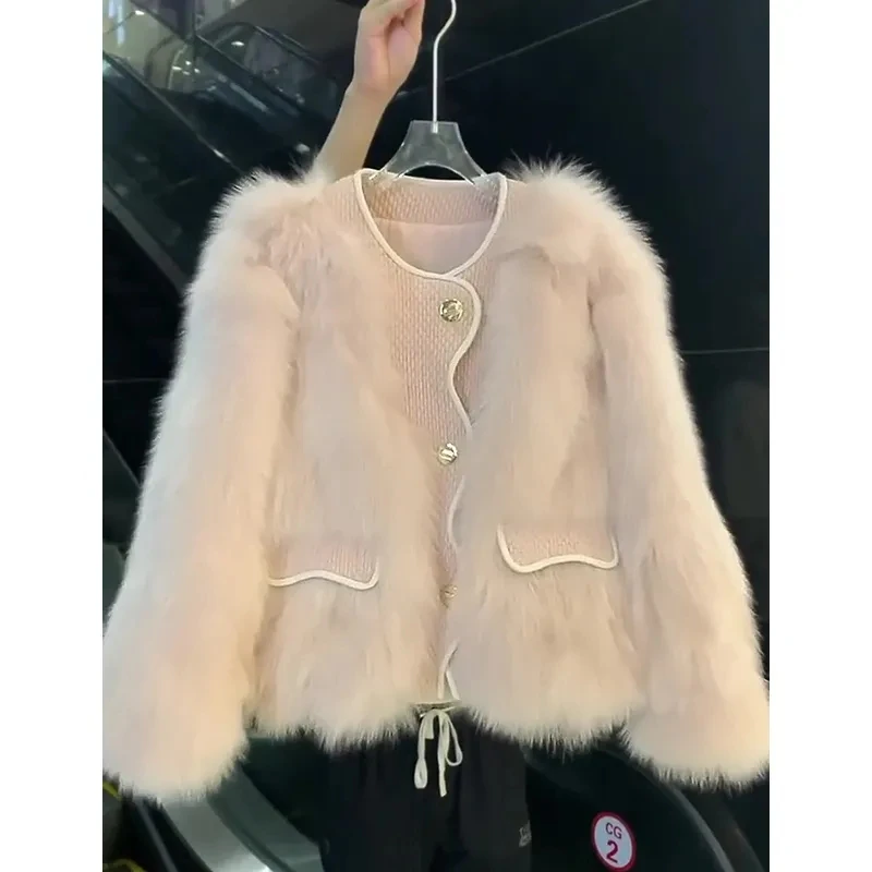 

Xiaoxiangfeng Socialite Temperament Imitates Fox Fur Grass Coat 2025 Winter New Design Sense Fur Coat For Women