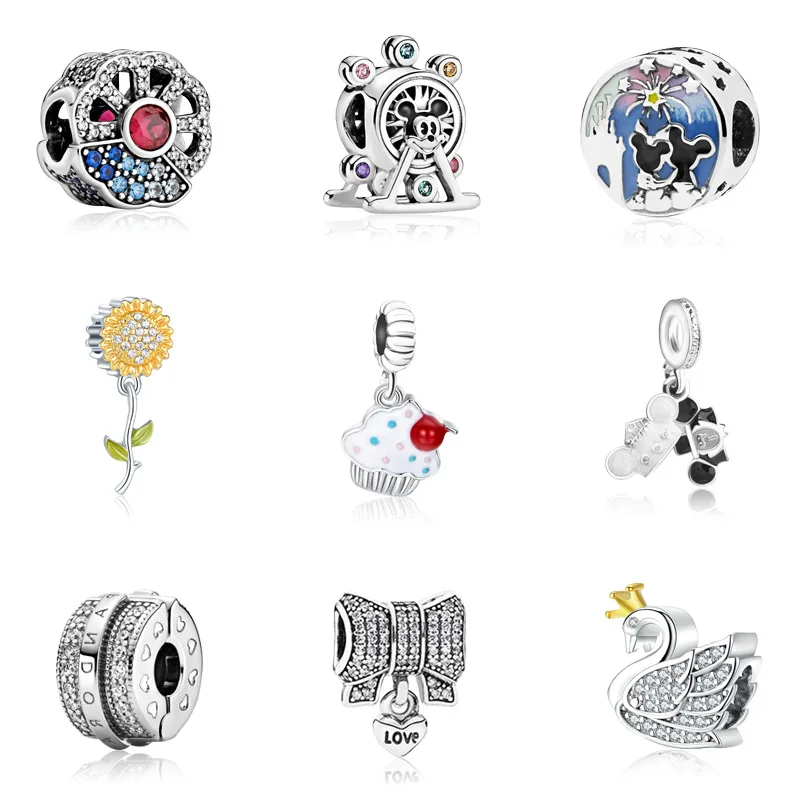 

Disney Ferris Wheel Mickey Mouse Beads For Jewelry Making Fits Pandora Charms Bracelet Women Jewelry Dumbo Pendant Accessories