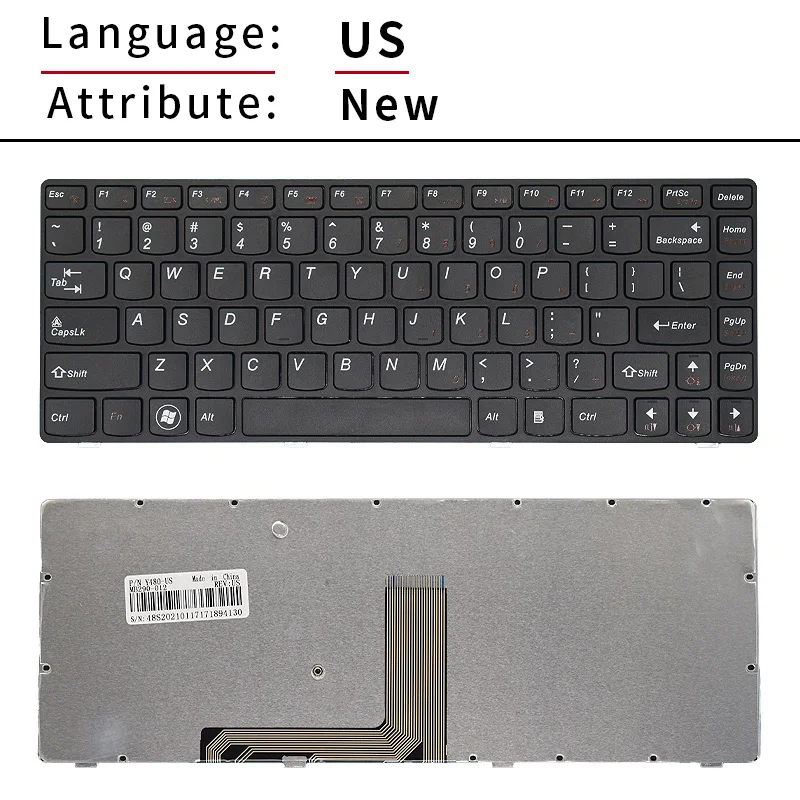 Teclado de portátil ruso para Lenovo IdeaPad, Y480, Y480N, Y480M, Y480A, Y480P, Y485M, Y485, Y485P, nuevo