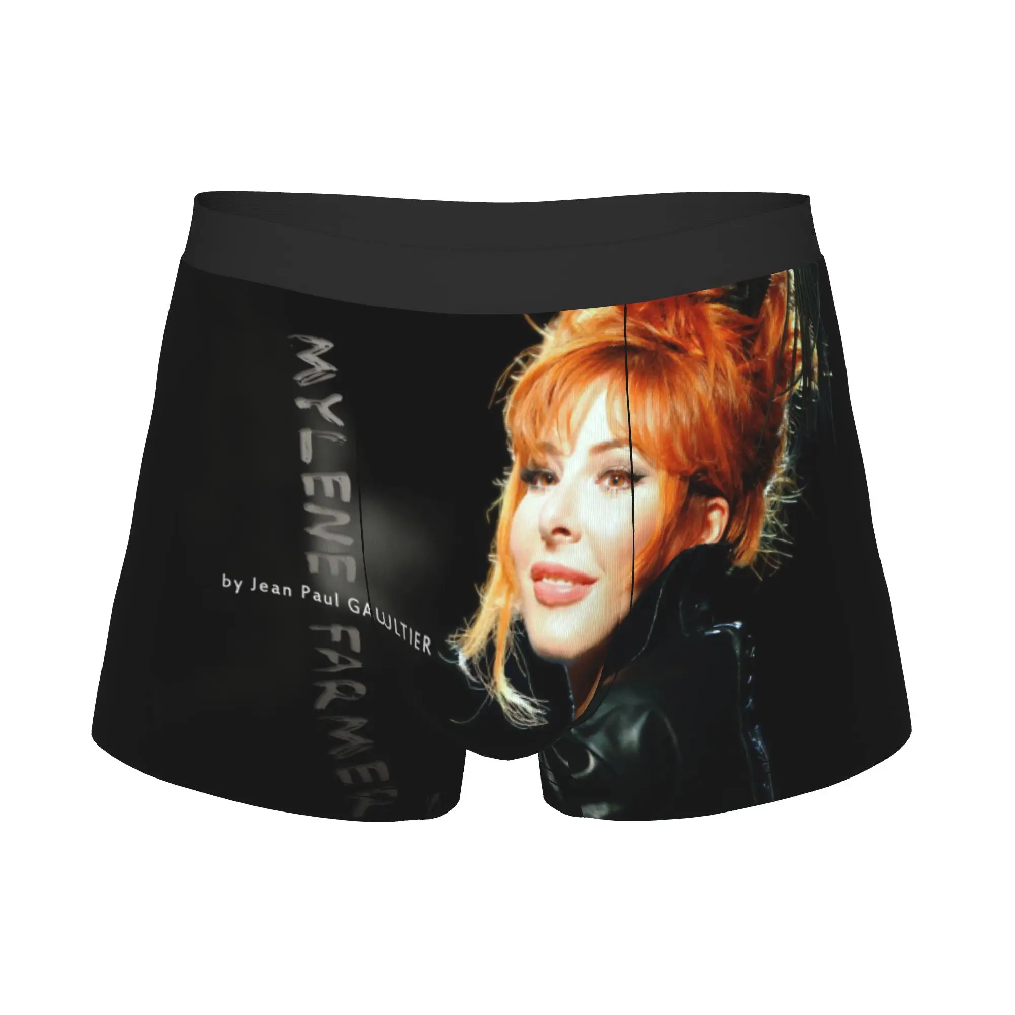 French Singer Mylene Farmer Boxers Shorts Men's  Briefs Underwear Novelty Underpants