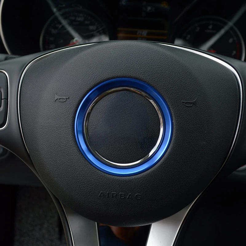 لمرسيدس بنز GLE CLA GLA W213 W246 W205 C117 المقود مركز حلقة ملصق لوحة سيارة غطاء الكسوة اكسسوارات الديكور #2