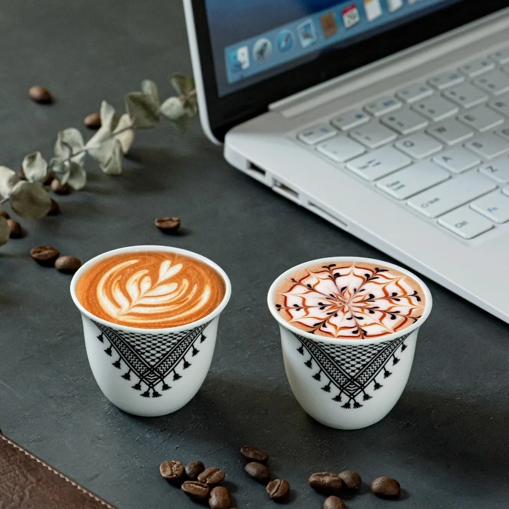 6 Piece Household Ceramic Turkish Coffee Cup 70 ML Middle Eastern Style Espresso Cup Mini Vintage Tea Cup Office - view 4