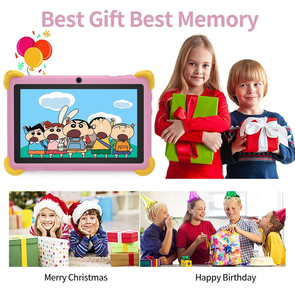 BDF Tablet Android anak-anak, baru 7.0 inci Ram 4GB Rom 64GB, mainan anak-anak, baterai 4000MAH, Bluetooth,WiFi, pendidikan belajar anak-anak