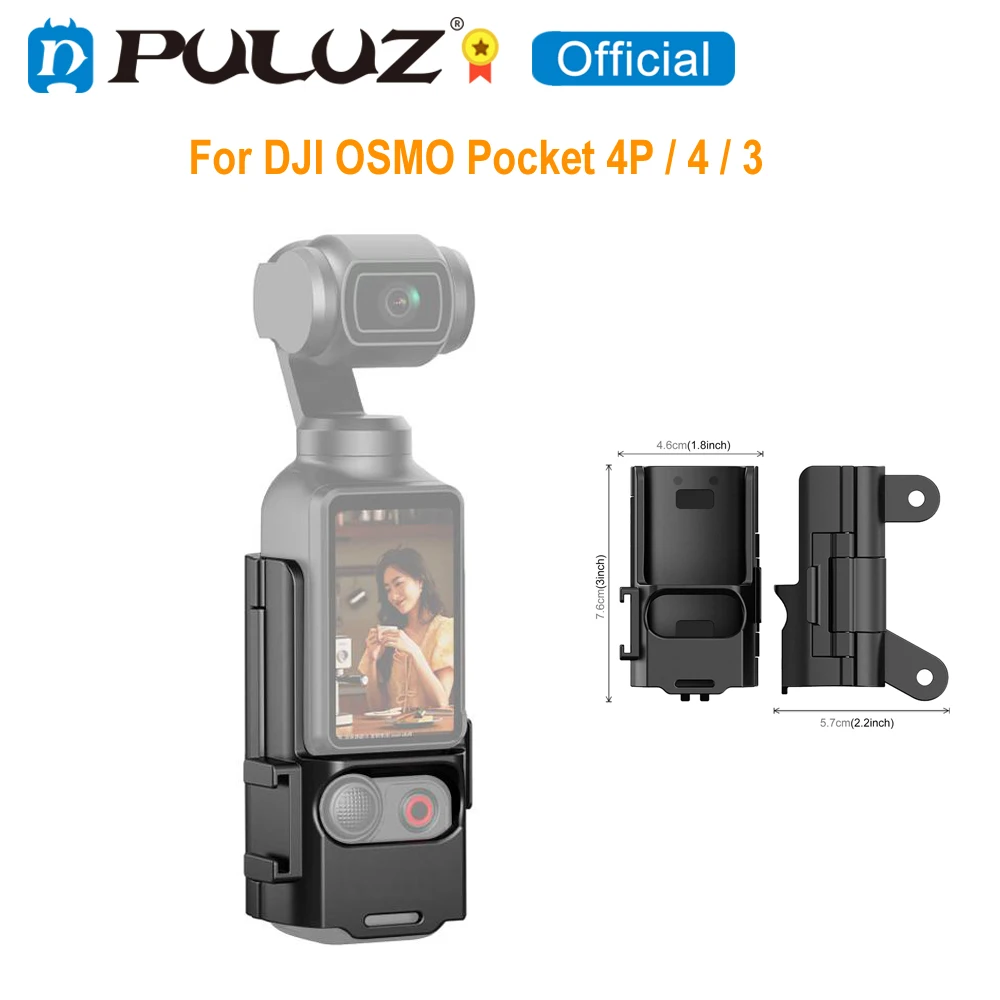 PULUZ Plastic Beschermingsframe Uitbreiding Cold Shoe Adapter voor DJI OSMO Pocket 4P / 4 / 3 Beugel Camera Accessoires