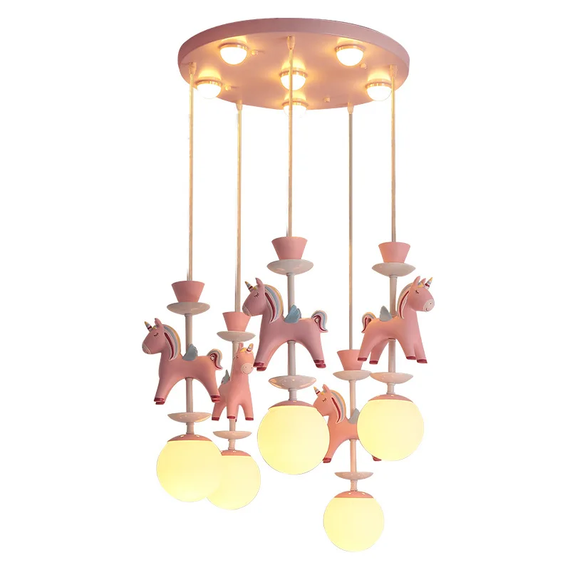 Child cute cartoon girl study bedroom bedside lamp dream
