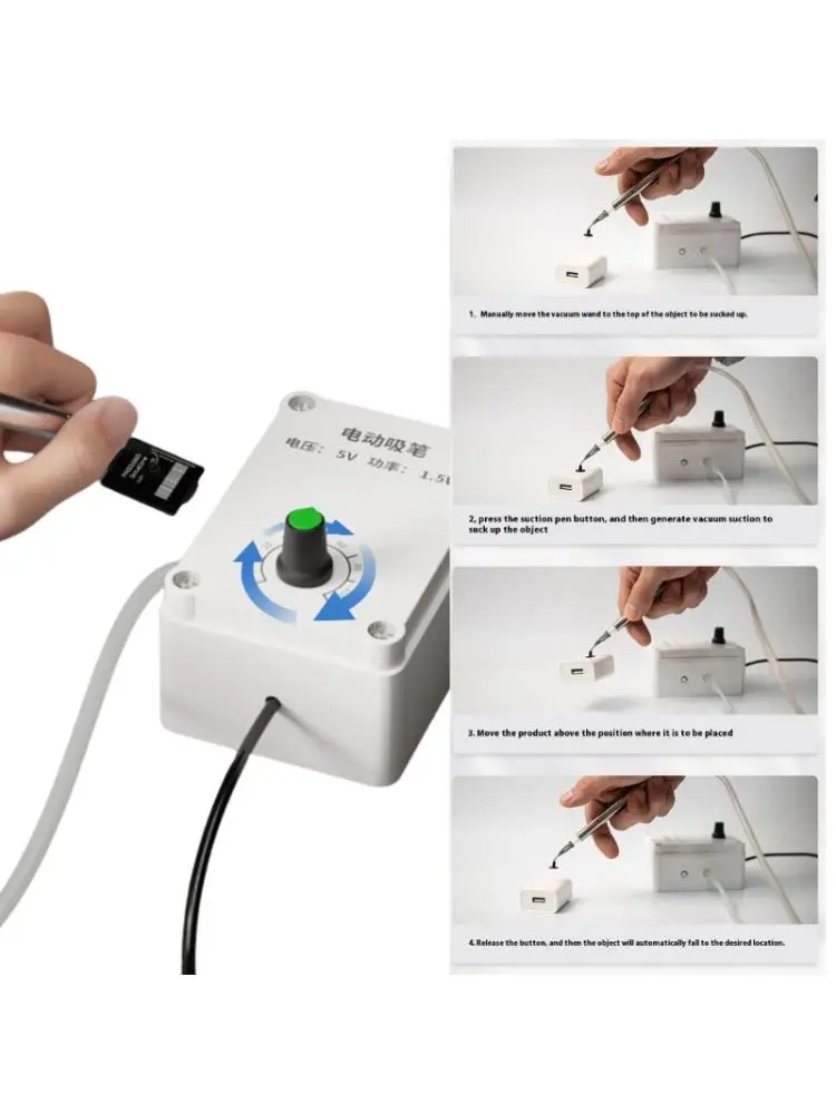 USB Power Vacuum Suction Pen For IC And CPU Chip With Adjustable Suction Strength 1/2/3/4 Suction Pad option