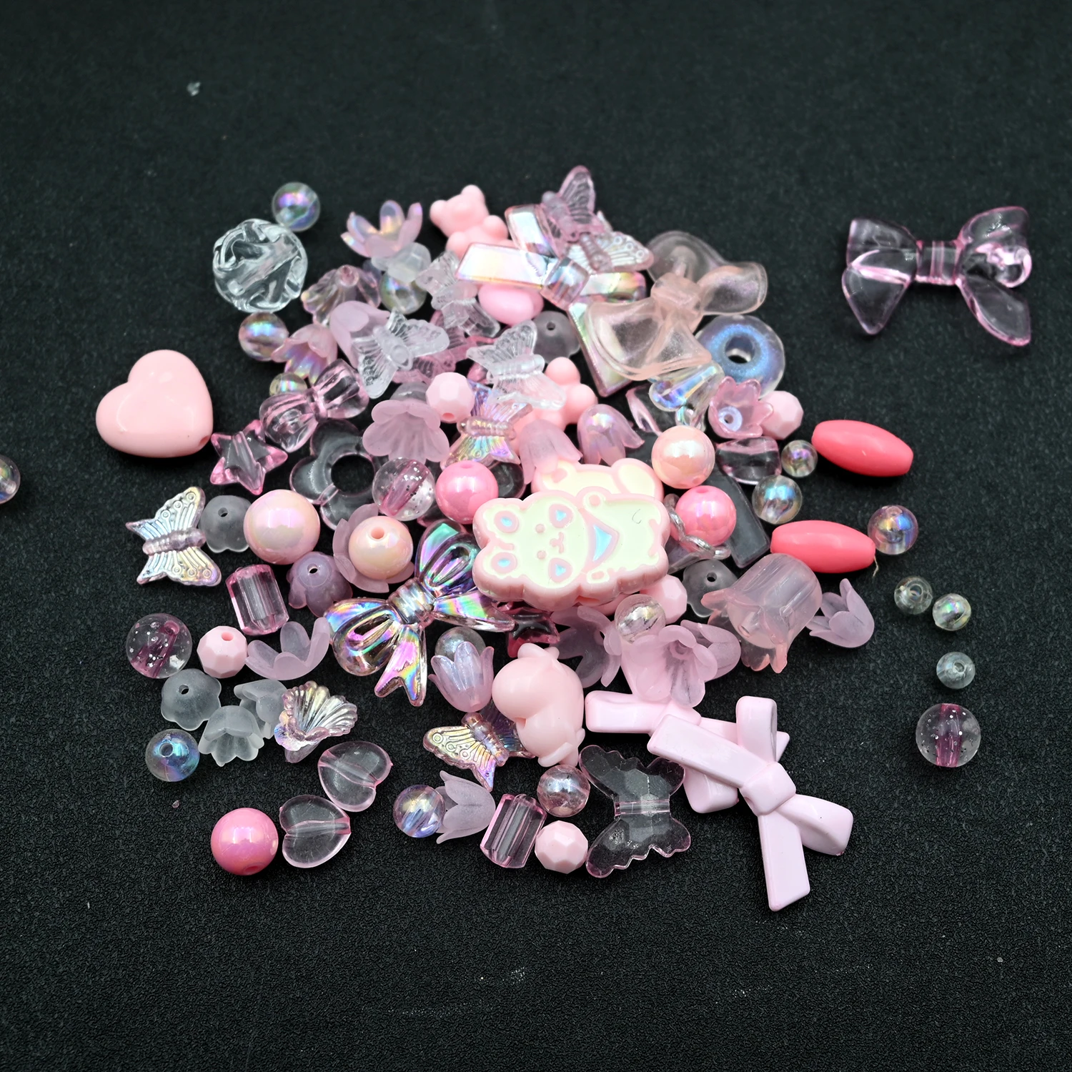 Random Mixed Pink White Acrylic Beads Loose Spacer Beads For Jewelry Making DIY Handmade Bracelet Necklace Accessories 30g/Lot