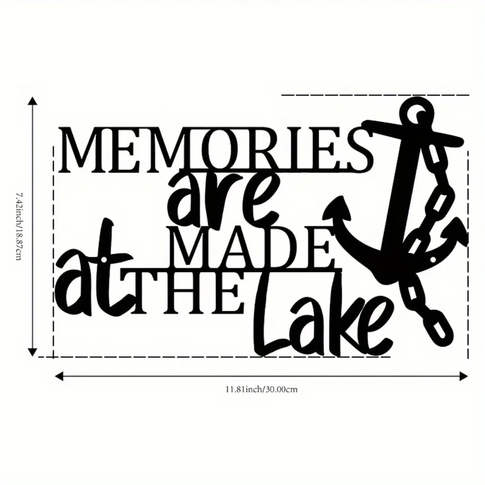 CIFBUY Black Mandarin Duck Anchor Metal Wall Art Rustic Nautical Decor Memories Are Made at The Lake Indoor Garden Patio Coastal