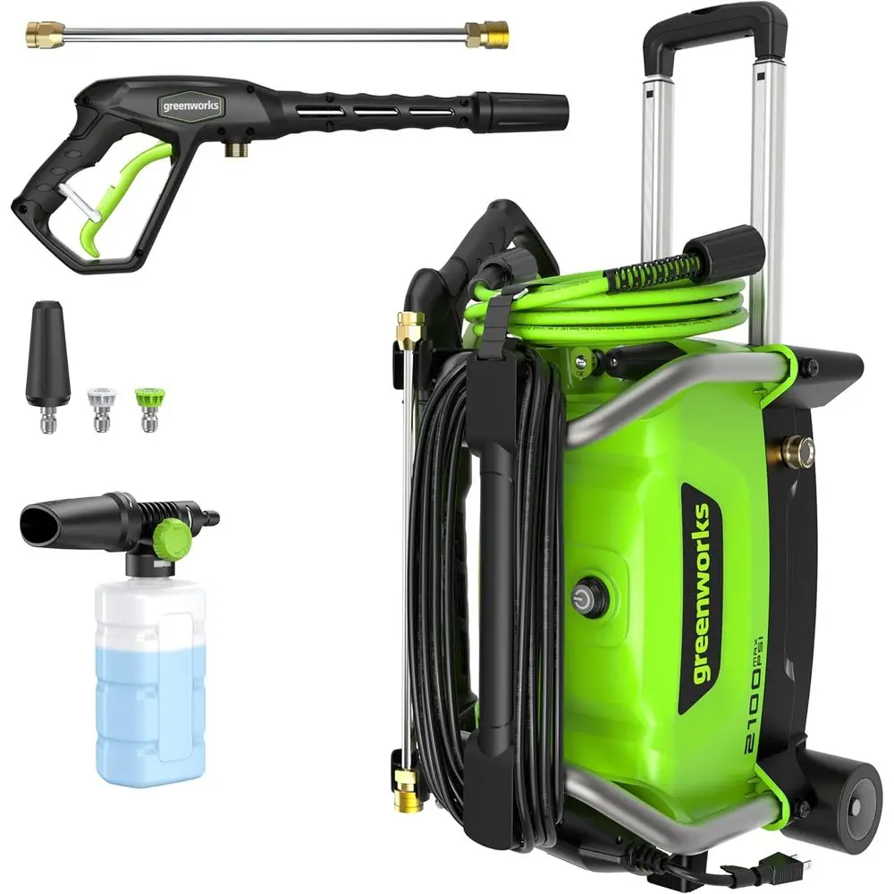 

2100 PSI (SGS Certiied) 1.2 GPM 13Amp Compact Electric Prure Washer Telescoping Handle Power Washer or Cars, Driveways, Patios,