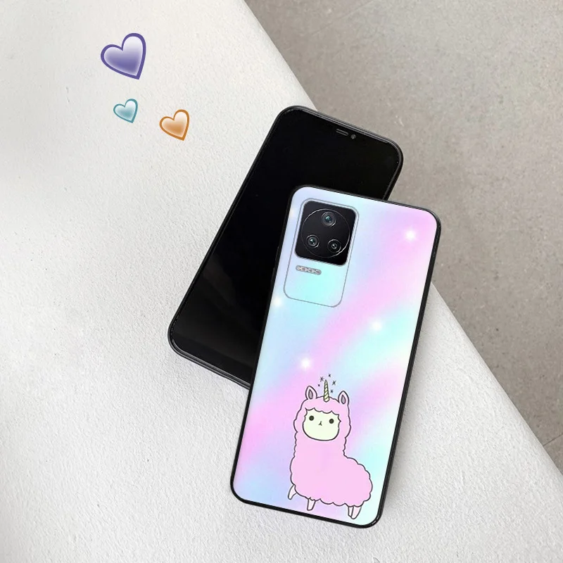 Cute Alpaca Llama Silicone Black Phone Cases for Xiaomi Xiaomi Mi Poco X5 Pro C55 C50 C40 X4 X3 M4 M3 NFC M5 F4 F3 GT F1 Cover