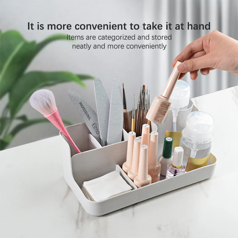 Nail Art Plastic Organizer Container Gel Polish Remover Cleaning Cotton Pad Swab Box Storage Case Accessories Tool Clean Desktop