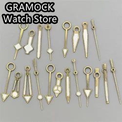 GRAMOCK Watch Hands Vintage Retro Bronze Watch Hands Green Luminous for NH34 Movement GMT Needles